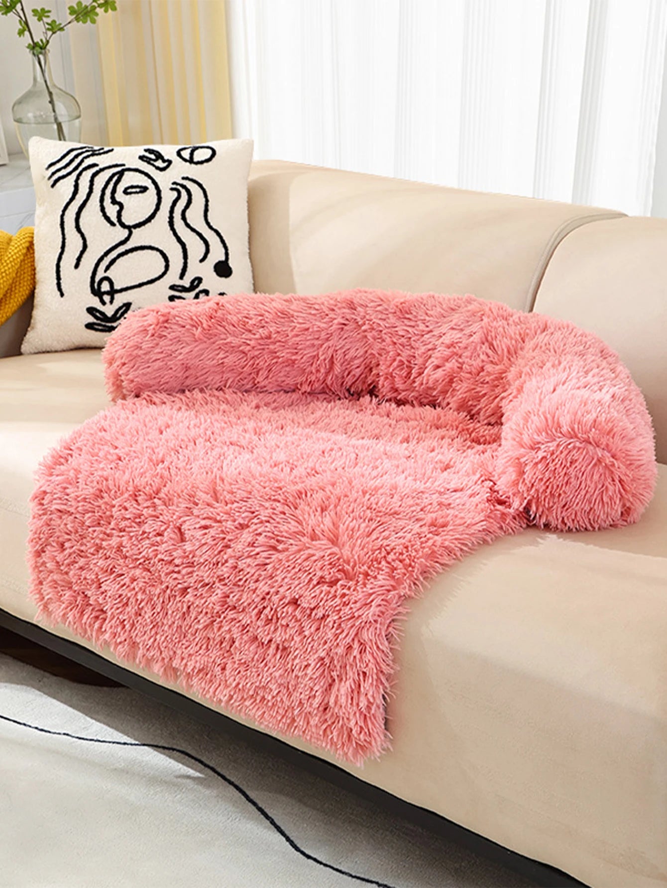 Luxus-Hundebettsofa – Flauschiges Kissen für große Hunde und Katzen