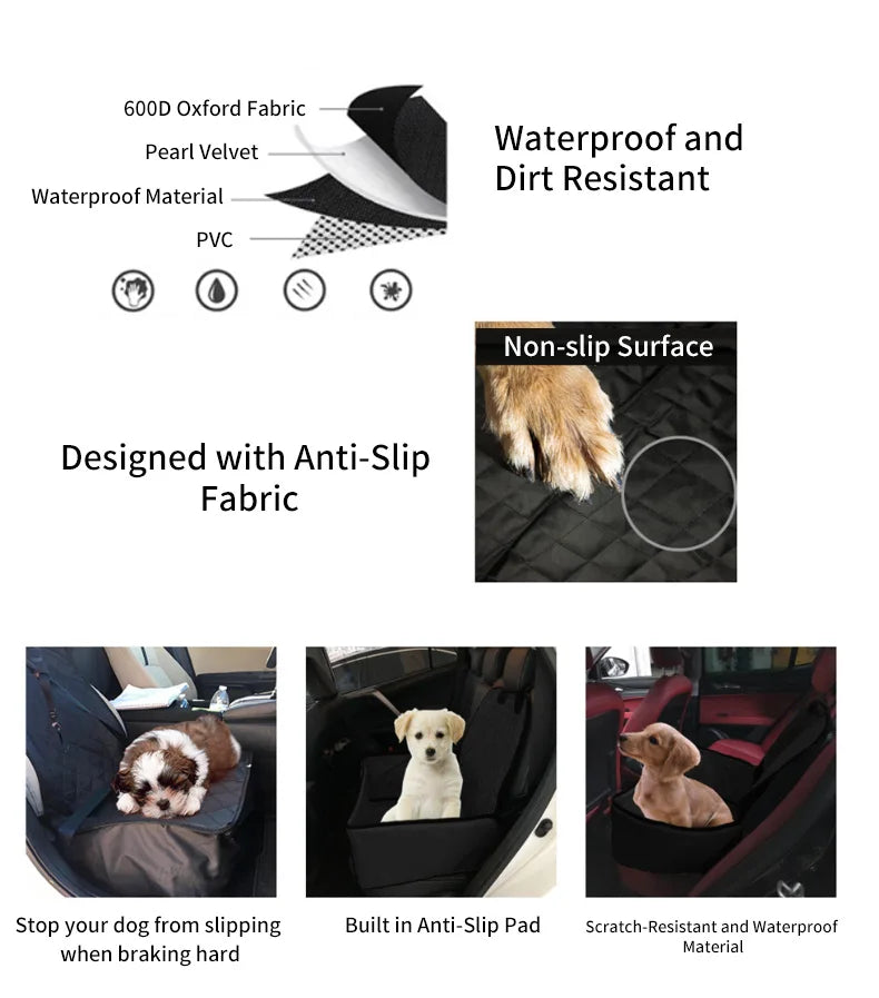 Waterdichte autostoel – Comfortabel & Wasbaar Autokussen voor Kleine Honden