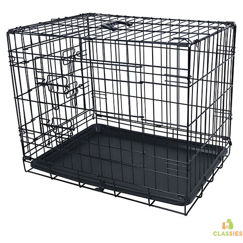 Hundebox - Drahtkäfig - 2 Türen - schwarz
