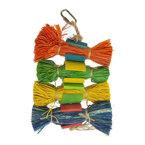 Duvoplus - Raffia Gras Bundels Met Bamboe 25,4x12x3,8cm Meerkleurig