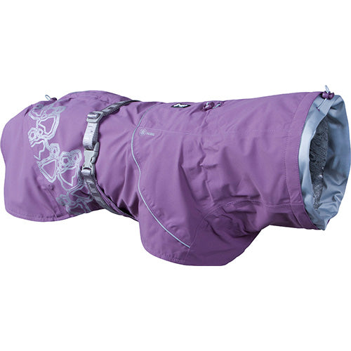 Hurtta Drizzle Coat regenjas - winterjas - zwart - paars Classies