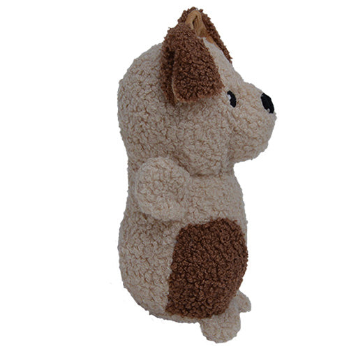 Woofles Knuffel Norfolk Terriër met pieper en crunchy Beige - 20 cm