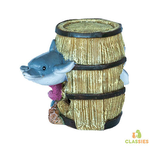 Superfish Deco Barrel Dolphin - Aquarium Ornament - 13x10x12 cm