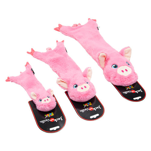 Jack and Vanilla Flatties Honden Knuffel - Knisperend Varkentje - Verkrijgbaar in 3 maten Classies