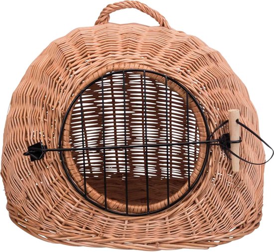 Trixie Rietenmand met traliedeurtje, 50 × 46 × 36 cm, bruin