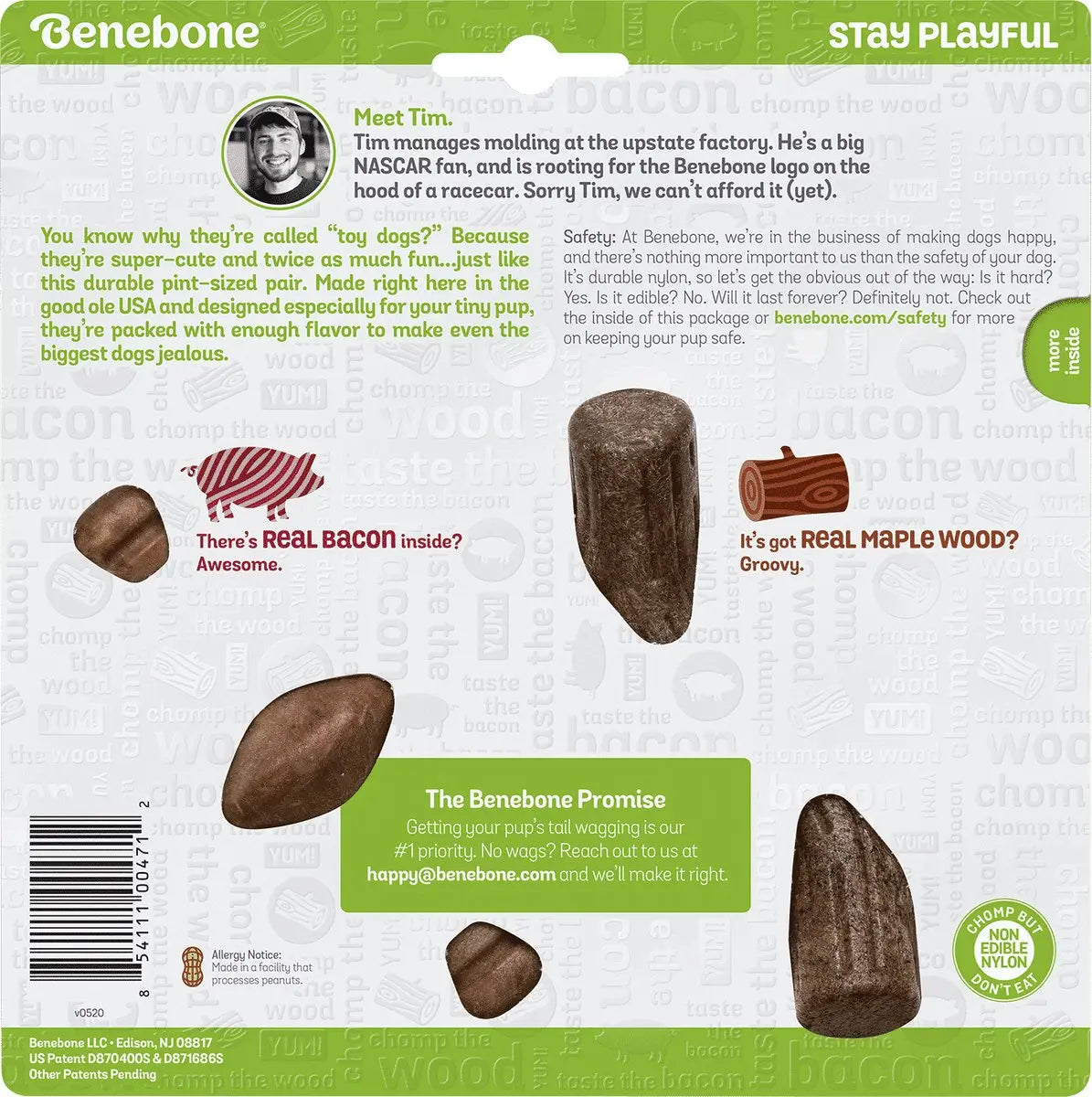 Benebone - Kauwartikelen - Maplestick-zaggler Tiny - Bacon - S Classies