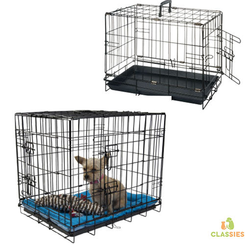 Jack and Vanilla draadkooi bench met 2 deuren zwart