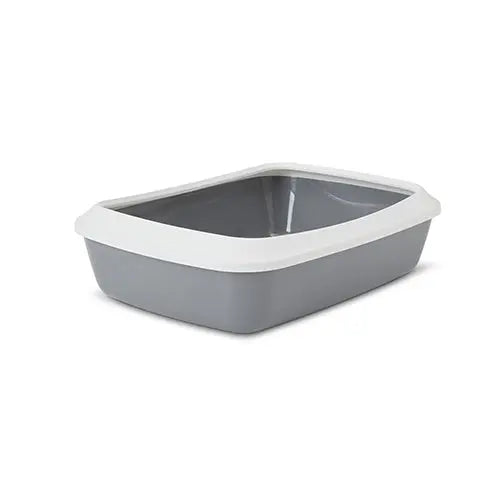 Savic Iriz Open Kattenbak met Rand - Grijs/Wit - 2 maten 2ee89c-2