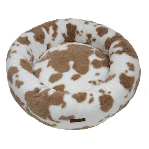 Animal Boulevard Classic Cow Plush Ronde Hondenmand - Kattenmand - Superzacht, Wasbaar & Anti-Slip - Ø60 cm