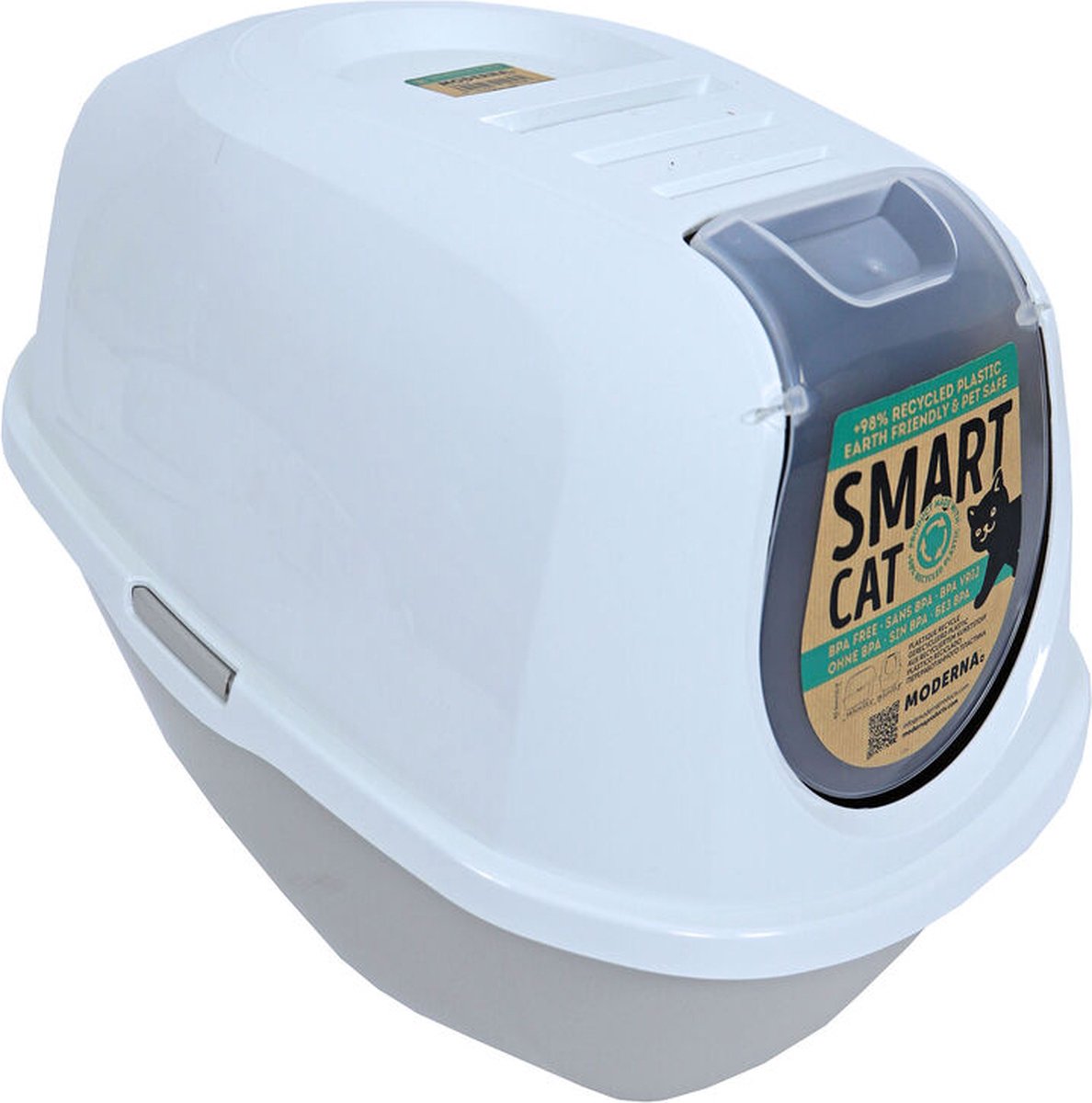 Kattenbak Smart Cat - Lichtgrijs Wit Classies