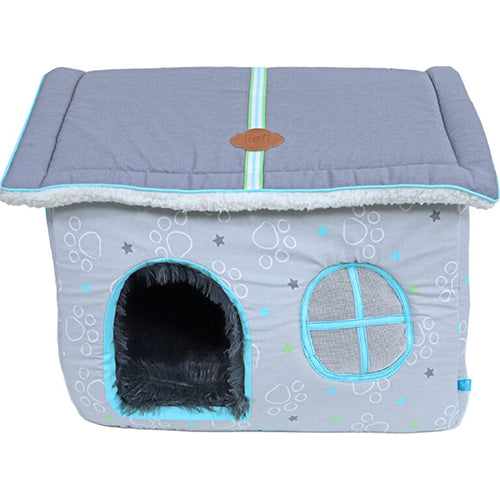 Süß! Villa Haus für Hund oder Katze, blau oder rosa