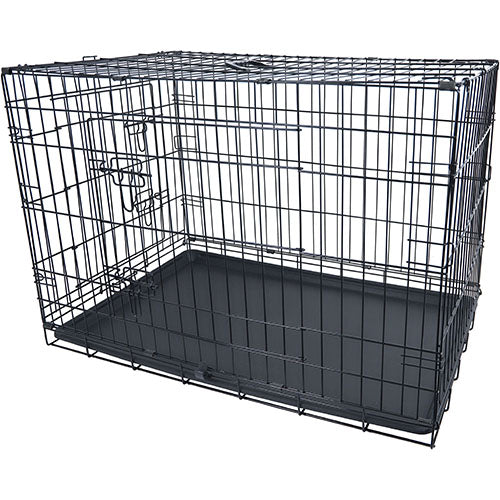 Hundebox - Drahtkäfig - 2 Türen - schwarz