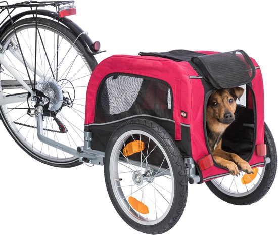 Trixie Fietskar - Hondenfietskar - Zwart Rood 53x60x60/117 Cm Tot 15 Kg Small Classies