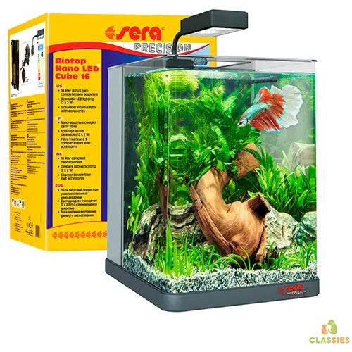 Sera Nano Led cube Aquarium - 30x40x30 cm - 16L - Grijs Classies