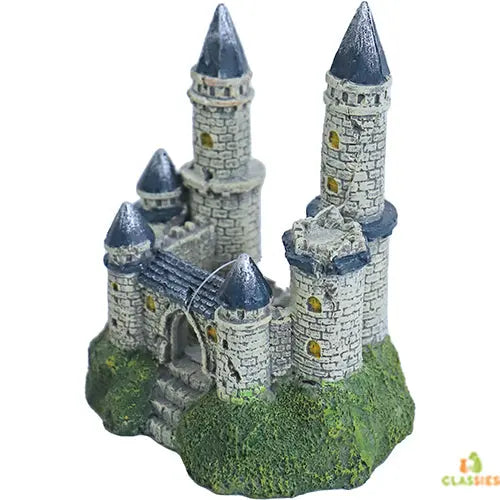 Boon Aqua Deco Ornament Kasteel Blauw/Wit - 14x12x8 cm Classies