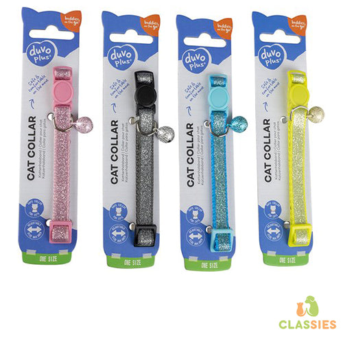 Duvoplus - Kattenhalsband Glitter Nylon 20-30cm / 10mm Gemengde Kleuren - 1st Classies