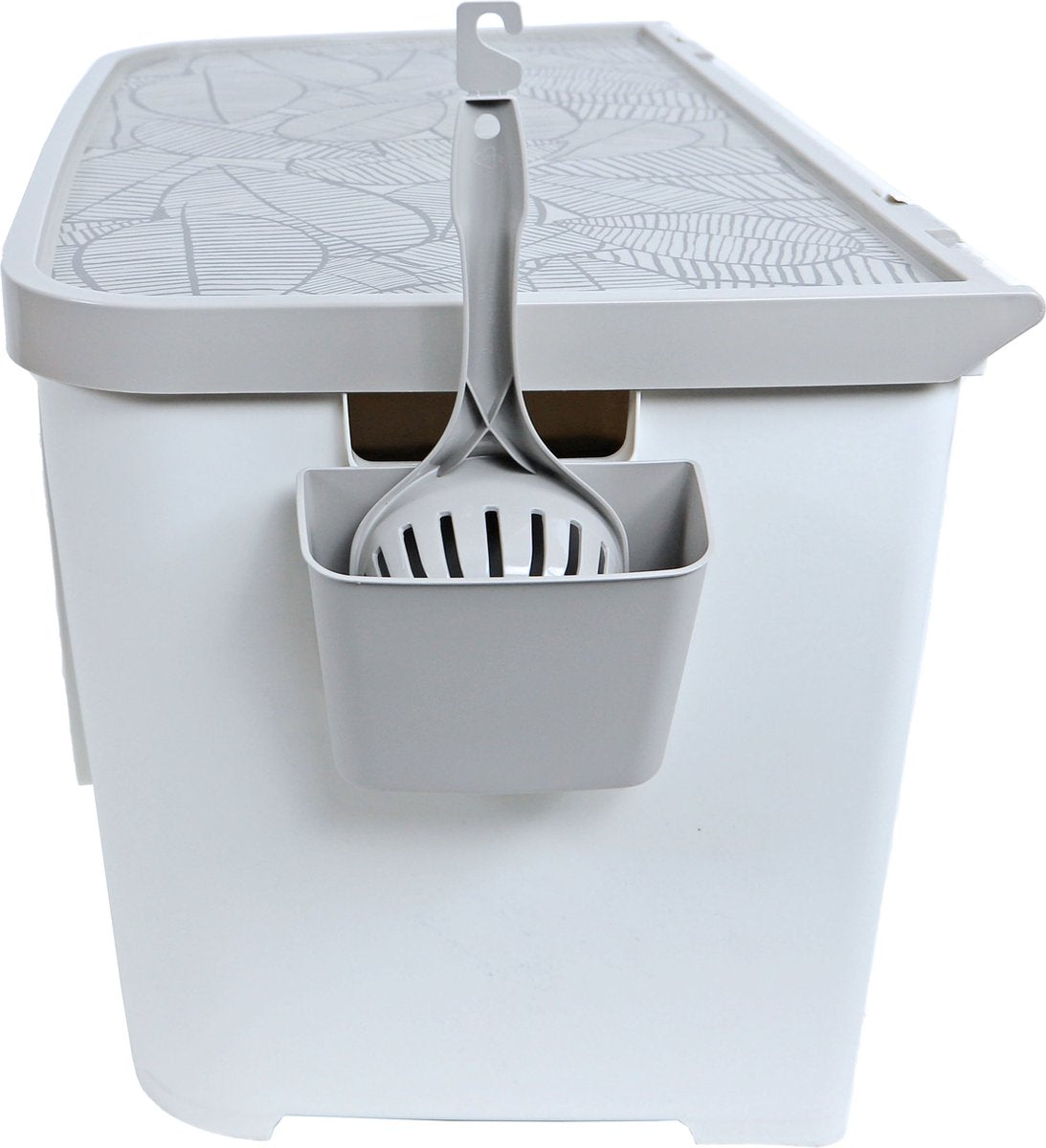 Moderna Kattenbak Casetta - Grijs Wit - Kattentoilet Classies