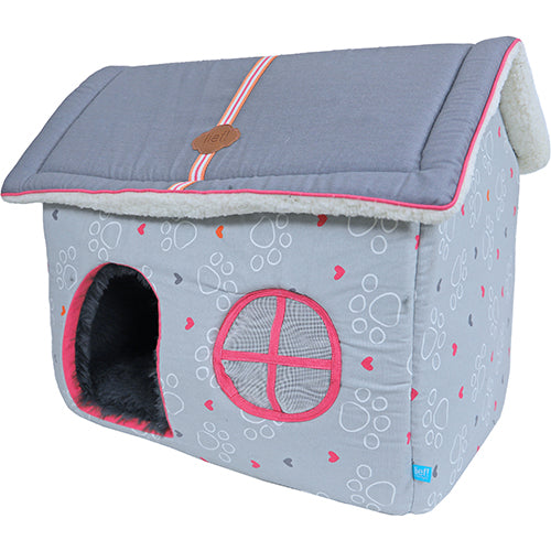 Süß! Villa Haus für Hund oder Katze, blau oder rosa