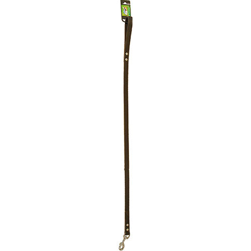 Leiband met karabijnhaak donkerbruin 18 mm - 130 cm