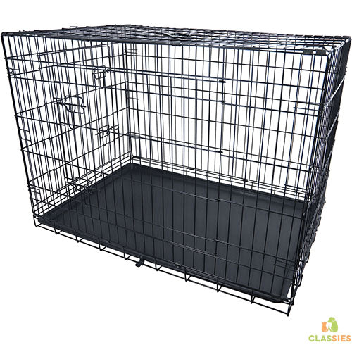Hundebox - Drahtkäfig - 2 Türen - schwarz