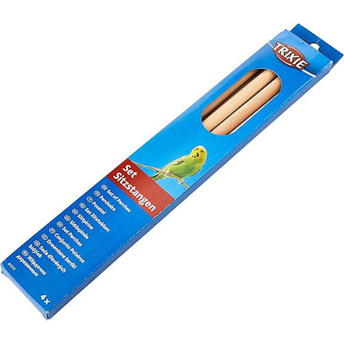Trixie Houten Zitstokken met Kunststof Eindstukken - Afmetingen: 35x1,2 cm - 4 stuks Classies