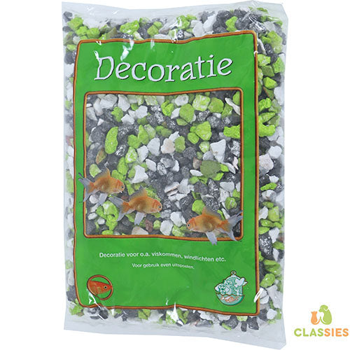Aqua Deco Split Mix Aquarium Grind - Zwart/Wit/Groen - Zak a 0,9 kg