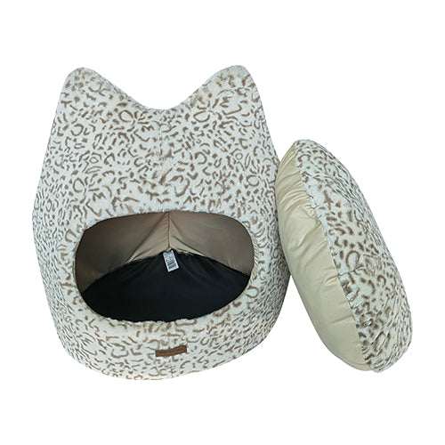 Animal Boulevard Sneeuwluipaard Katten Iglo - Wit/Bruin - Verkrijgbaar in 2 maten