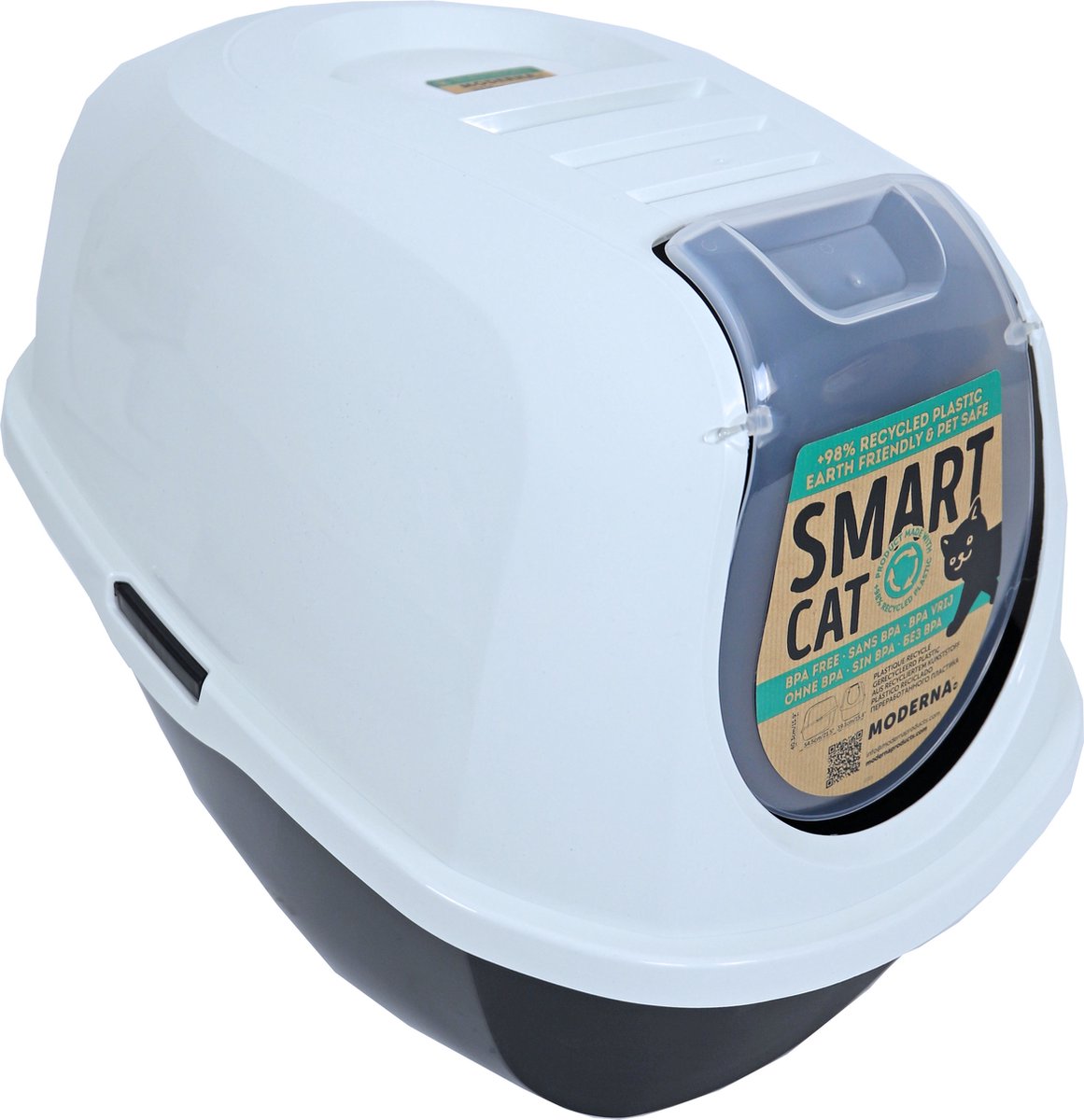 Moderna Smart-Cat Katzentoilette - 53x39x41 cm - Hellschwarz/Granit