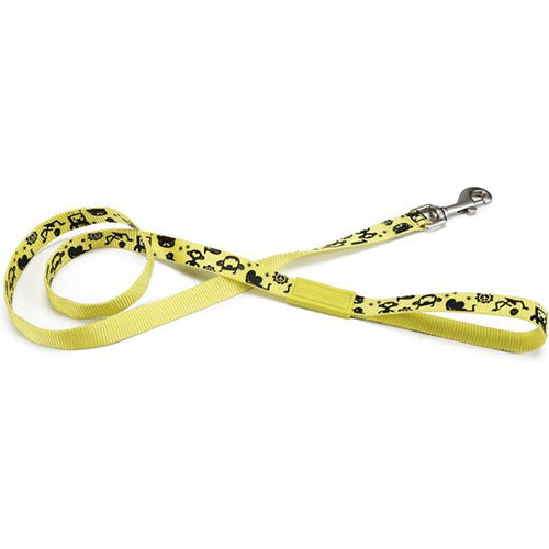 Beeztees Hondenriem Monster - Geel - 120 cm x 25 mm Classies
