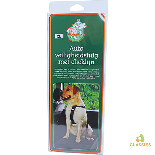 Veiligheidstuig nylon voor in de auto zwart Classies