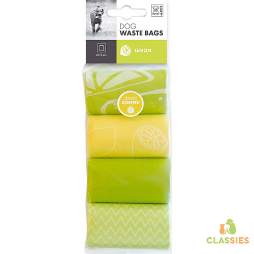 Poepzakjes met limoen geur 4 rolletjes x 15 stuks Classies