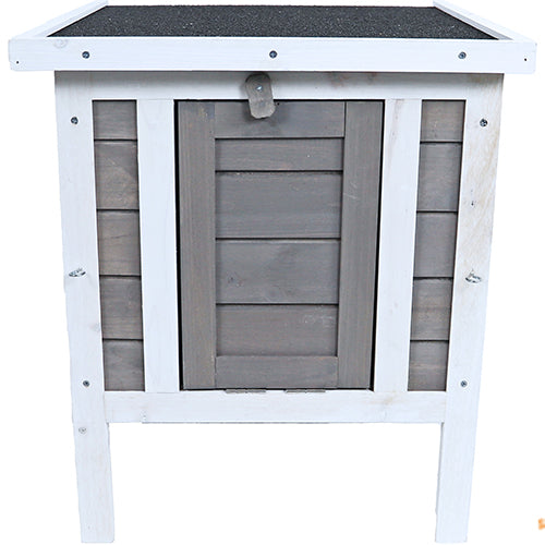 Nachtunterkunft für Nagetiere oder Hühner - Bausatz - Farbe: grau/weiß - Maße: 42x52x48 cm