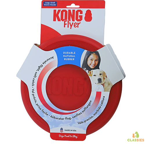 Kong Flyer Frisbee - Hondenspeelgoed - Rood - Ø25 cm Classies