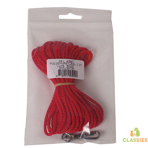 Boony poezen katten vastleglijn 3mm - 5 meter - zwart - blauw - rood Classies