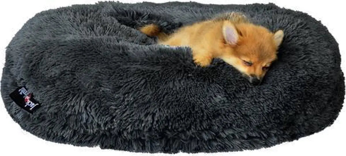 Jack and Vanilla Puff long plush grijs superdikke donut kussen Classies