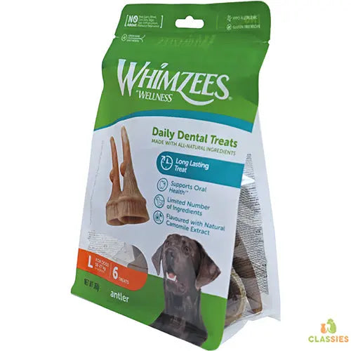 Whimzees vegan snack antler in zak Classies