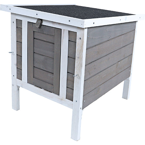 Nachtunterkunft für Nagetiere oder Hühner - Bausatz - Farbe: grau/weiß - Maße: 42x52x48 cm