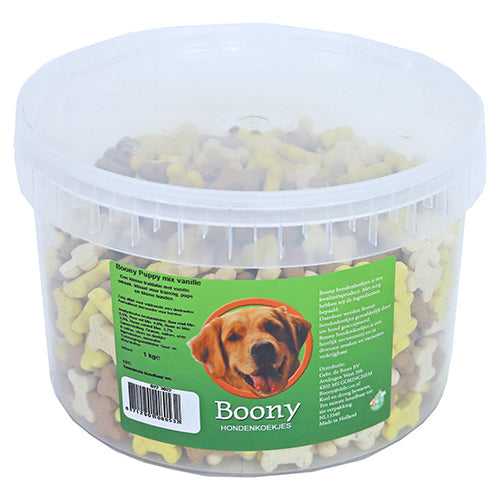Boony hondenkoek puppy botjes mix vanille, emmer a 1000 gram Classies