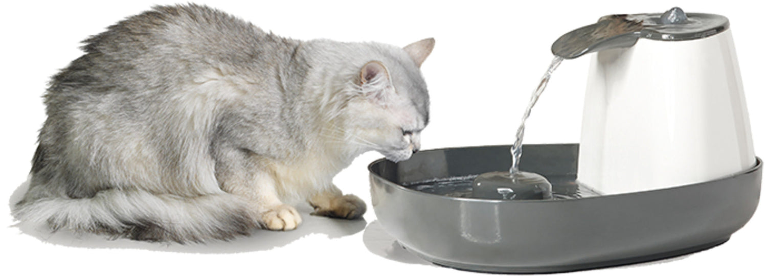 Savic Cascade Trinkbrunnen, Weiß - Anthrazit, 1,5 Liter