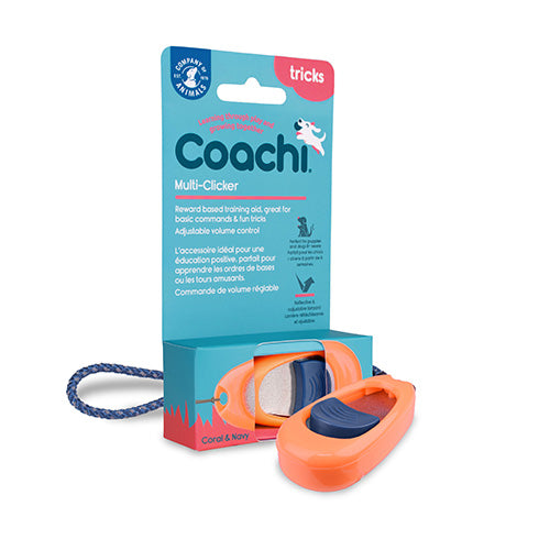 Coachi Multi Clicker Met Regelbaar Geluid - Coral/Navy Classies