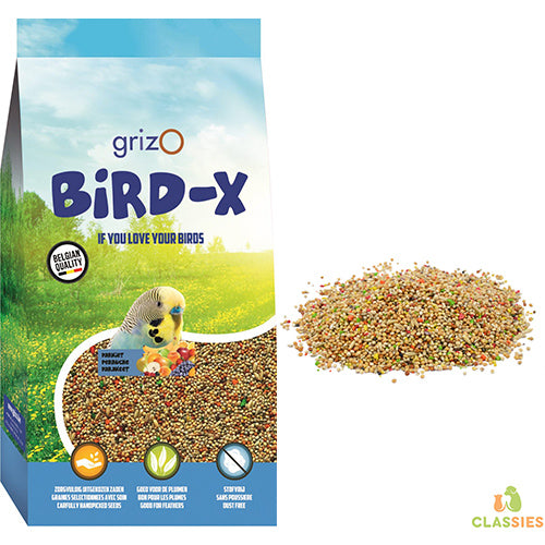 Vogelvoer Bird-X perruche - parkietenmengeling met fruit 1 - 5 - 20 kg Classies