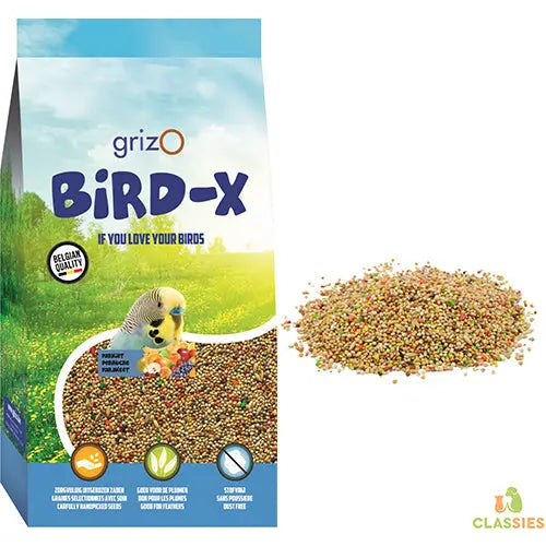 Vogelvoer Bird-X perruche - parkietenmengeling met fruit 1 - 5 - 20 kg Classies