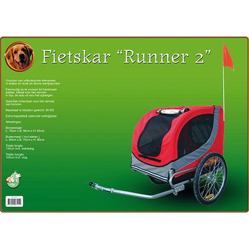 Boony Fietskar runner 2 rood - grijs tot 45 kg Classies