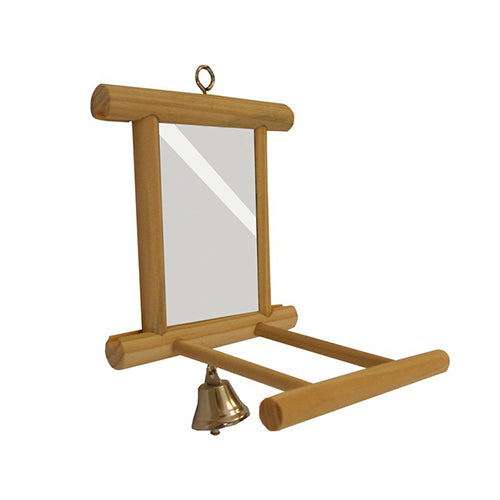 Houten Spiegel + Zitstok + Bel