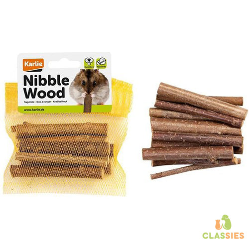 Karlie Nibble Wood - Knabbelhout - Knaagdieren Snacks - Houtstaafjes - 10 pcs. Classies