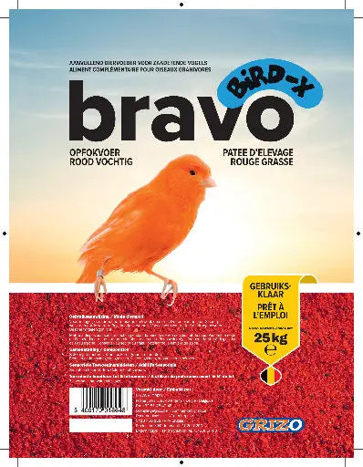 Opfokvoer Bird-X rood super vochtig 0,9 - 4,5 - 25 kg Classies