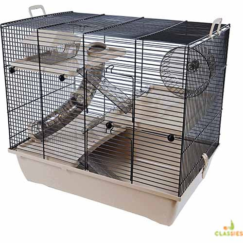 Interzoo Pinky 3 - Hamsterkäfig mit 3 Ebenen - 50x33x45,5 cm - 4 Farben