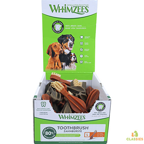 Whimzees toothbrush tandenborstel assorti mix in displaydoos