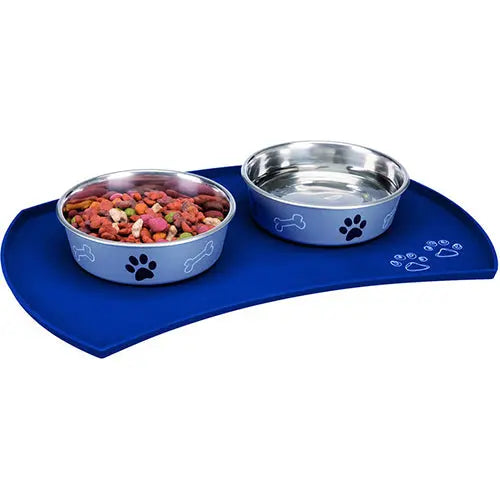 Trixie - Honden of Katten Placemat - Silicone - Blauw - 48x27 cm Classies