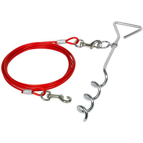 Duvoplus - Hond - Aanlegpen Met Aanlegtouw 40cm Rood Classies